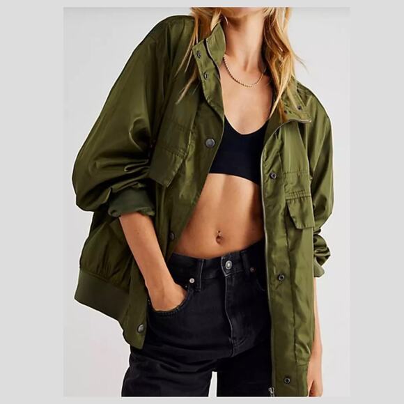 Free People Jackets & Blazers - New Free People | Army Slouchy Bomber Jacket | Size M